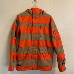 Burton Dryride White Collection Striped Ski Jacket Small